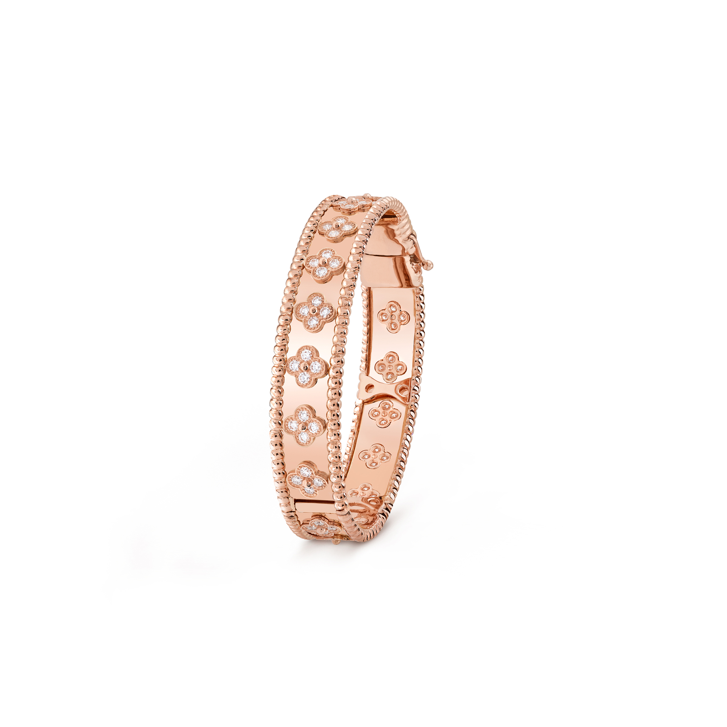 V*N CL*F arpels perlÉe clovers bracelet, small model - rose gold, diamond  vcarn9er00